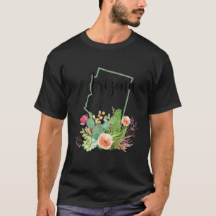 Camiseta Estado De Amor Corajoso Das Flores De Cactus Arizo