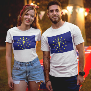 Camiseta Estado de bandeira do Indiana Unisex