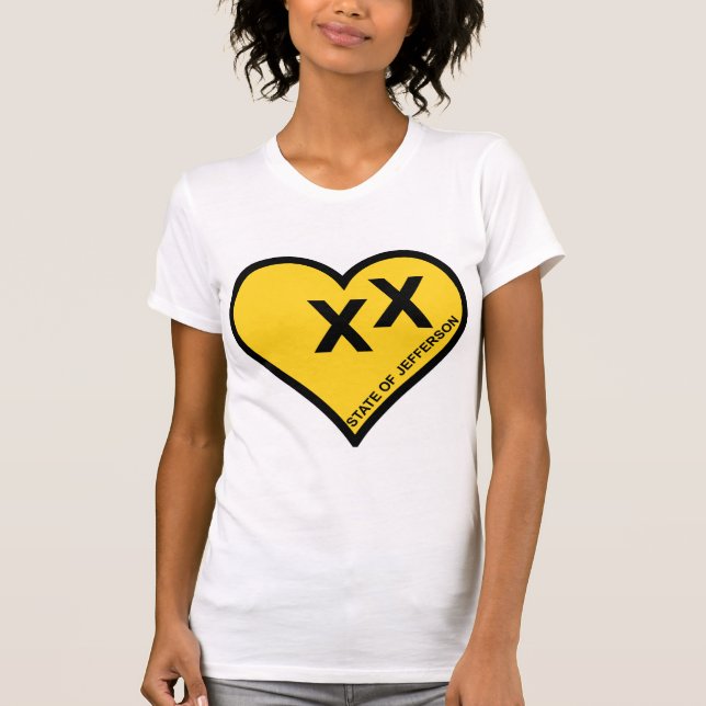 Camiseta Estado de coração do amor de Jefferson (Frente)