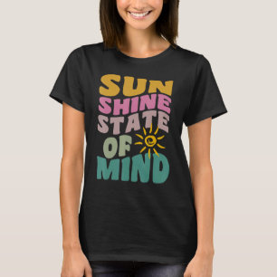 Camiseta Estado de Espírito Sunshine Retro Verão Groovy Fló