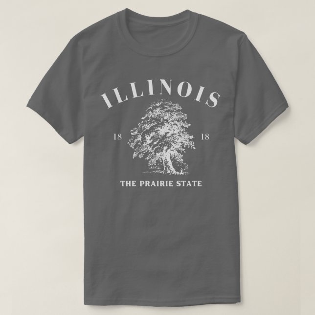Camiseta Estado de Illinois em Escuro (Frente do Design)