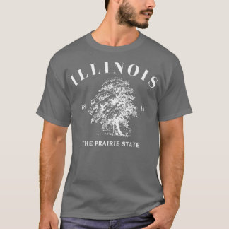 Camiseta Estado de Illinois em Escuro