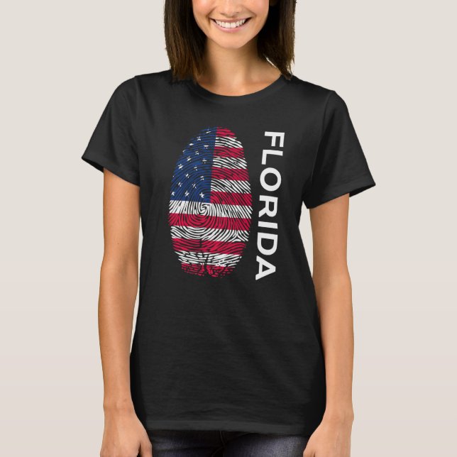 Camiseta Estado De Impressão Digital Do Dna, Bandeira Dos E (Frente)