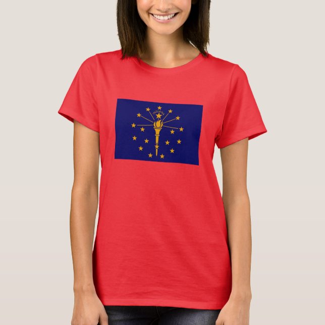 Camiseta Estado de Indiana Flag Design (Frente)