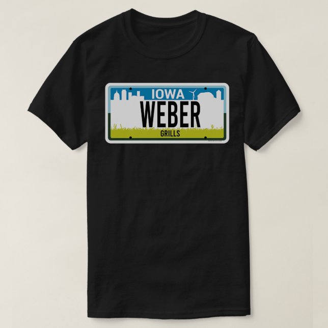 Camiseta Estado de Iowa Custom Weber Licity plate plate pla (Frente do Design)
