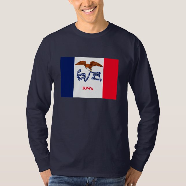 Camiseta Estado de Iowa Flag Design (Frente)