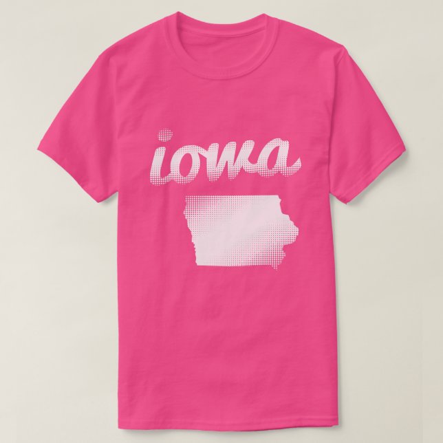 Camiseta Estado de Iowa no branco (Frente do Design)
