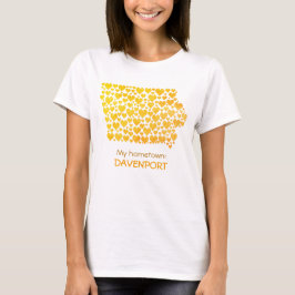 Camiseta Estado de Iowa Silhouette Hearts & Hometown