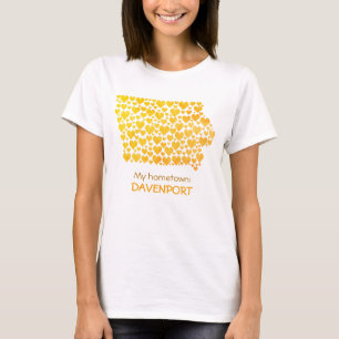 Camiseta Estado de Iowa Silhouette Hearts & Hometown