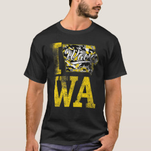 Camiseta Estado de Iowa Trendy Wave Iowans Yellow Bl
