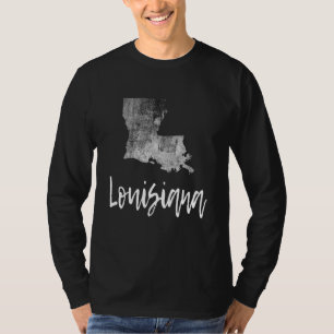 Camiseta Estado de Louisiana La Map Grunge Vintage Gráfico