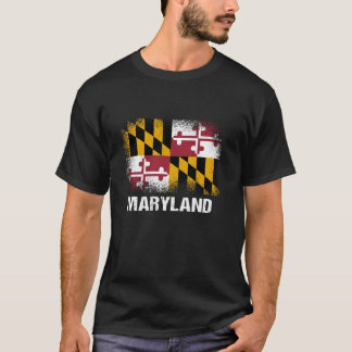 Camiseta Estado de Maryland Bandeira Largura T Shirt