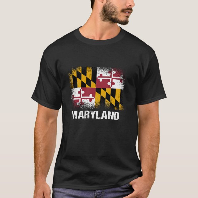 Camiseta Estado de Maryland Bandeira Largura T Shirt (Frente)