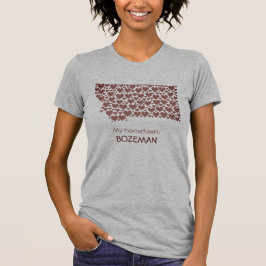 Camiseta Estado de Montana Silhouette Hearts & Hometown