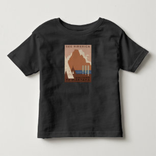 Camiseta Estado de Montana: Tribos Indianas, Montanhas, Pra