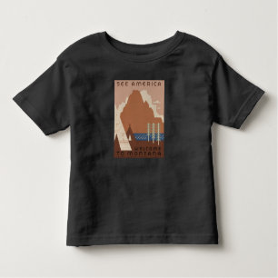 Camiseta Estado de Montana: Tribos Indianas, Montanhas, Pra