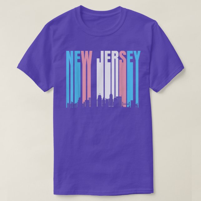 Camiseta Estado De New Jersey Trans Pride Flag Transgender (Frente do Design)