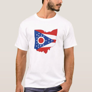 Camiseta Estado de Ohio - Bandeira dos Estados Buckeye em f