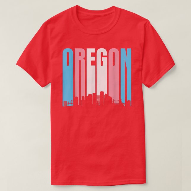 Camiseta Estado De Oregon Trans Pride Flag Transgender  (Frente do Design)