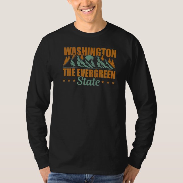 Camiseta Estado de Washington O Estado Evergreen (Frente)