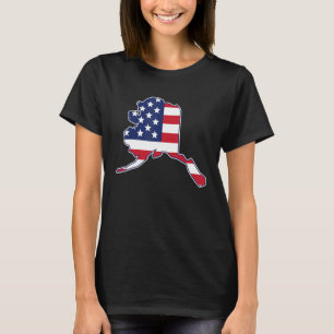 Camiseta Estado do Alasca EUA Bandeira Americana Patriótica