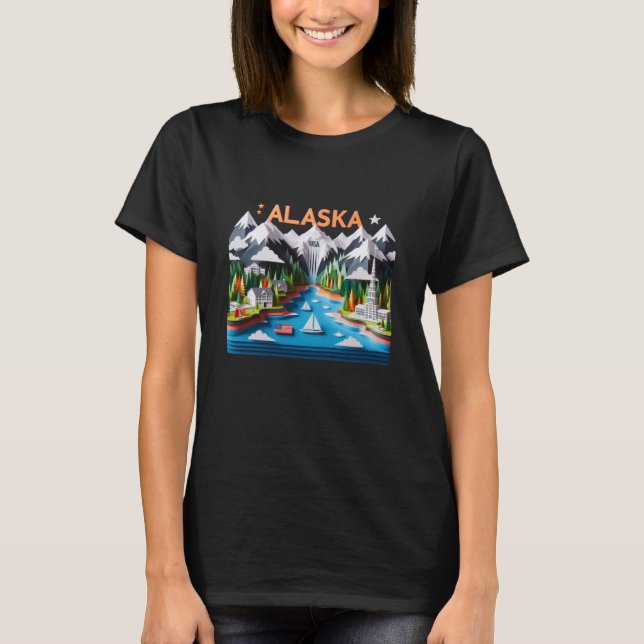 Camiseta Estado Do Alasca No U Sticker1 (Frente)