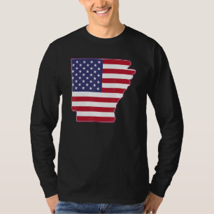 Camiseta Estado do Arkansas EUA Bandeira Americana Patrióti