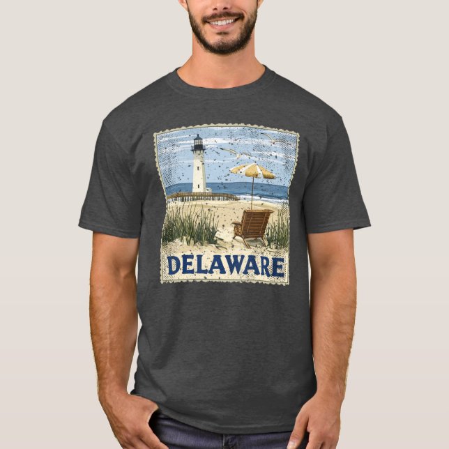 Camiseta Estado do Carimbo Delaware Vintage United Sta (Frente)