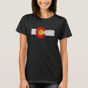 Camiseta Estado do Colorado em Distante Bandeira Denver Co 