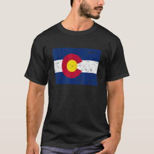 Camiseta Estado do Colorado em Distante Bandeira Denver Co 