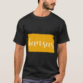 Camiseta Estado do Kansas de Trigo Amarelo