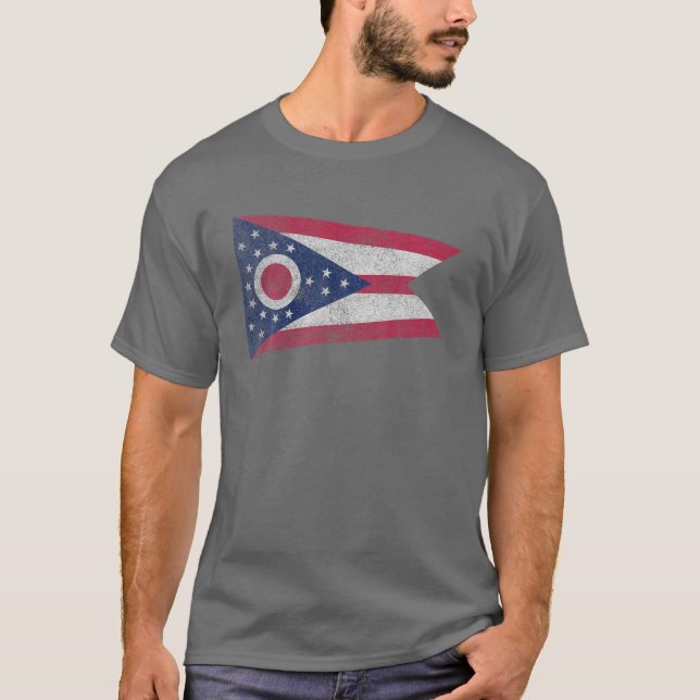 Camiseta Estado do Ohio Souvenir Bandeira Viagem Home Orots (Frente)