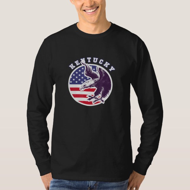 Camiseta Estado do Orgulho Eagle Patriot Veteran Americano  (Frente)