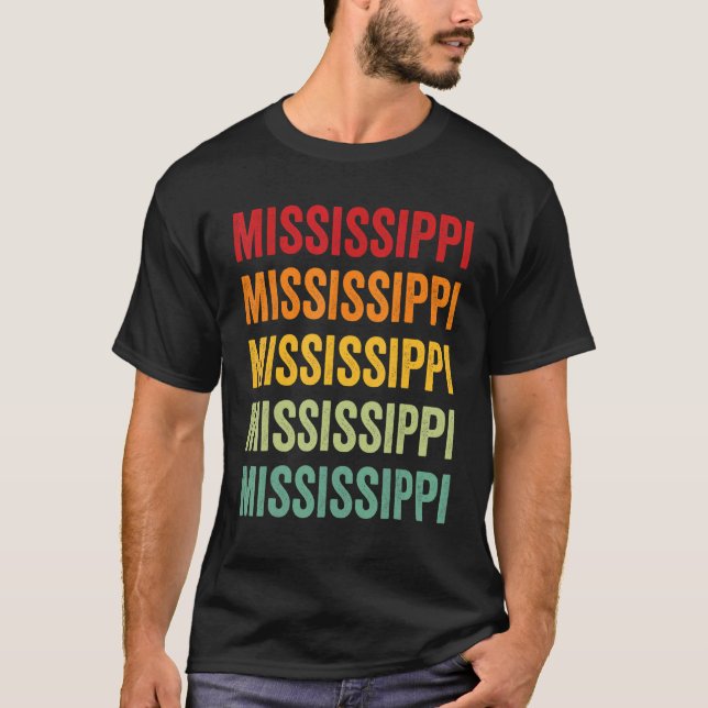 Camiseta Estado do Rainbow Mississippi (Frente)