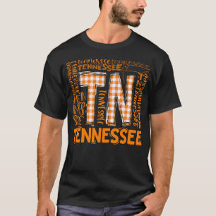 Camiseta Estado do Tennessee Flag Orange Xadrez Tn
