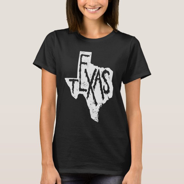 Camiseta Estado dos EUA do Texas Map Outline (Frente)