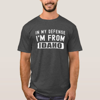 Camiseta Estado Engraçado Em Minha Defesa Sou De Idaho Idah