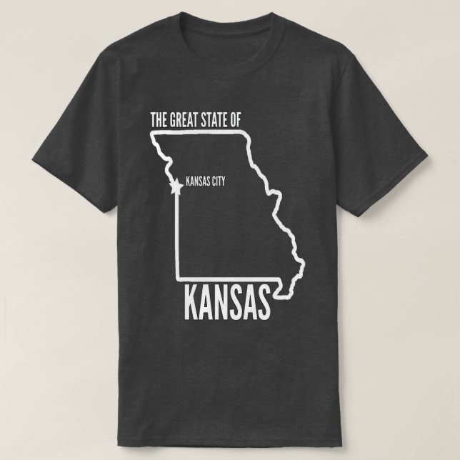 Camiseta Estado Excelente do Kansas 4 (Frente do Design)