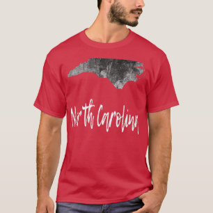Camiseta Estado Gráfico de Vintage do Mapa NC da Carolina d