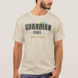 Camiseta ESTADO GUARDIÃO – Tipografia Geométrica de Cão Lea