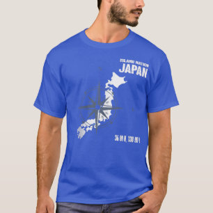 Camiseta Estado Insular do Japão com Mapa e Bússola