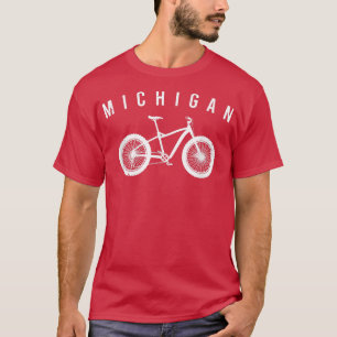 Camiseta Estado Michigan Mapa Fatbike Fat Bike Tire Offroad