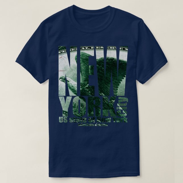Camiseta Estado NYC dos EUA em Nova Iorque (Frente do Design)
