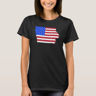 Camiseta Estado Patriótico de Iowa USA Flag for Men Women A