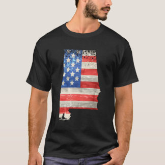 Camiseta Estado Patriótico Do Alabama Bandeira Dos Homens
