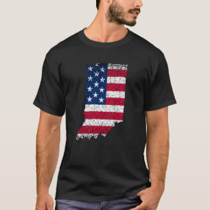 Camiseta Estado Patriótico dos EUA Bandeira para Mulheres H