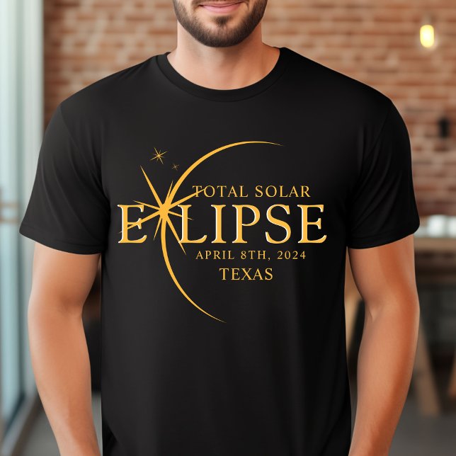 Camiseta Estado Personalizado Moderno 2024 Eclipse Solar To (Criador carregado)