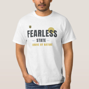 Camiseta ESTADO SEM MEDO – Tipografia Geométrica Amante de