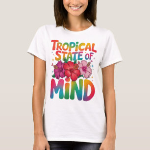Camiseta Estado tropical do Mente do Verão de Praia Gráfico