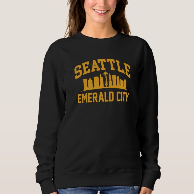 Camiseta Estado Verde Seattle Cidade Esmeralda Lar (Frente)